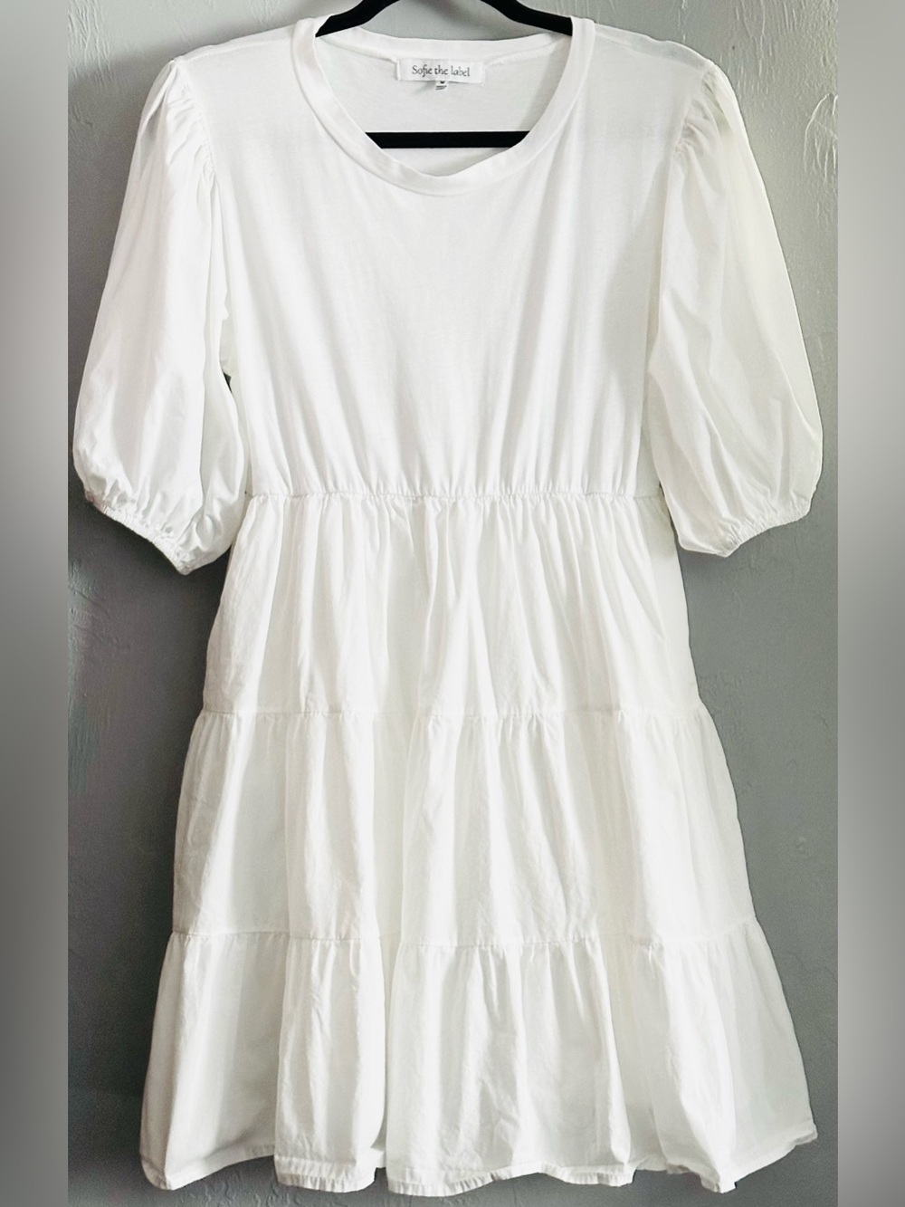 Sophie the Label Voluminous Tiered Puff Sleeved Smocked Elastic Waist Dress, M